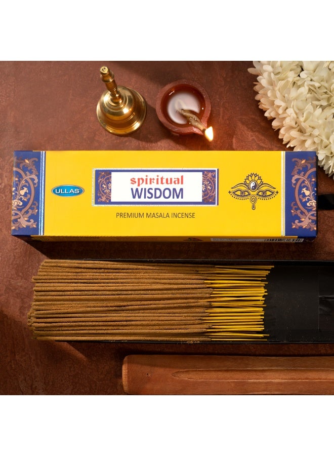 Ullas Spiritual Wisdom Agarbathi Premium Masala Incense Sticks with Sweet Fragrance (80 Sticks) With Stick Holder - Image 3